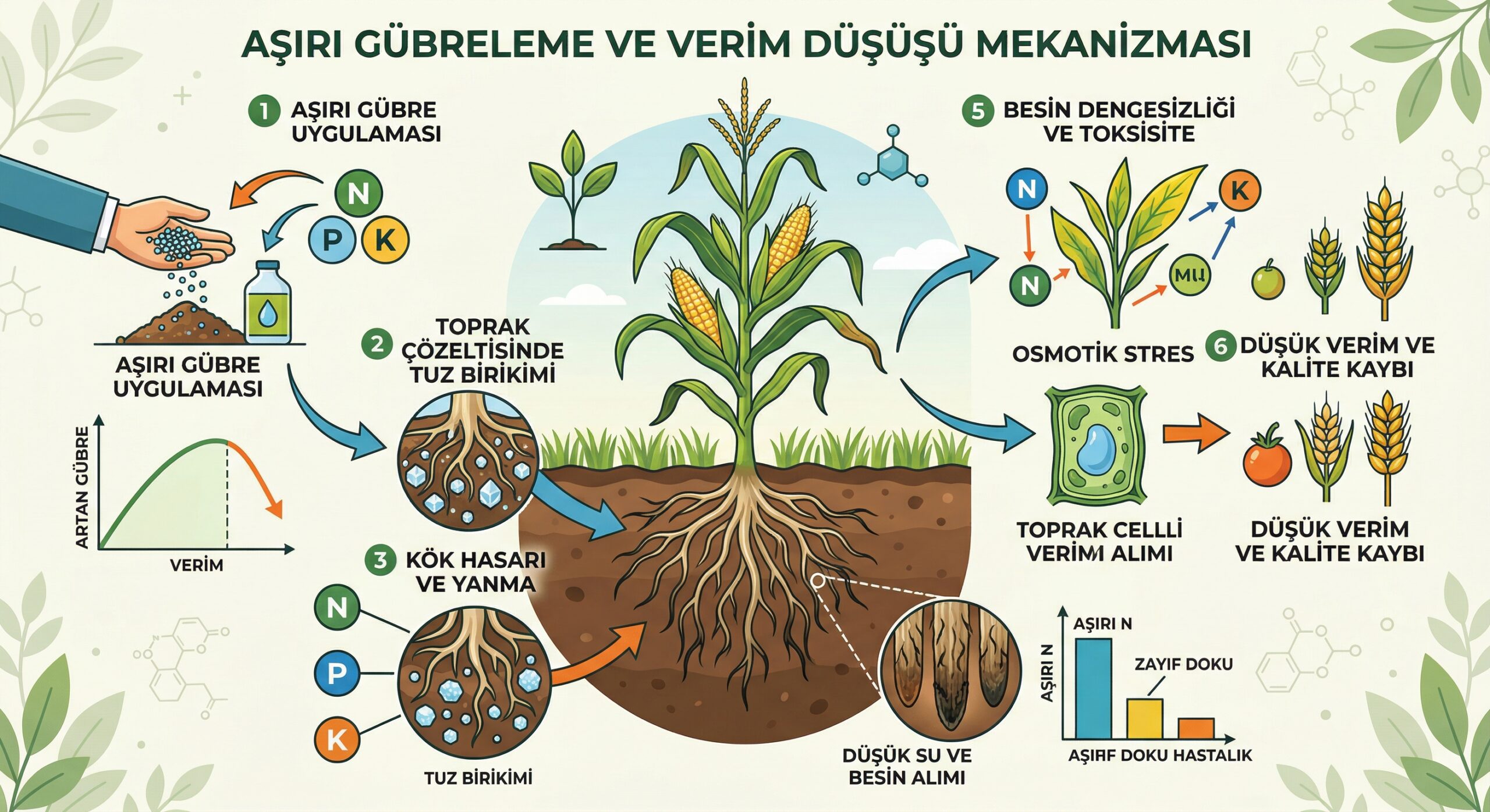 DAHA FAZLA GÜBRE VERDİNİZ, VERİM DÜŞTÜ. BU MEKANİZMA İYİ ANLAŞILMALI